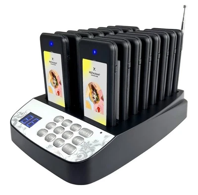 Restaurant 16 Remote Paging Calling Buzzer System kabellos wiederaufladbar schwarz - Bild 1 von 4