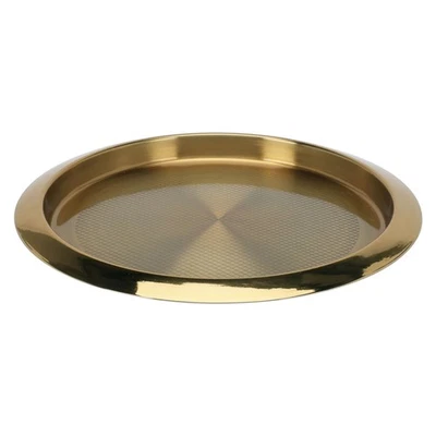 Edelstahl Tablett rund ca. 35cm Serviertablett Dekoteller Metall Dekotablett  - Bild 1 von 4