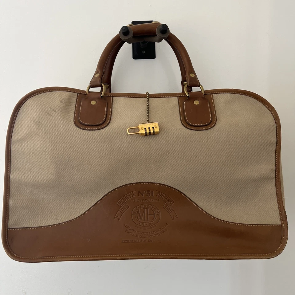 De colección Marley Hodgson No. Bolsa de equipaje de cuero de lona para viajero 51 GHURKA fin de semana Foto 1 de 4