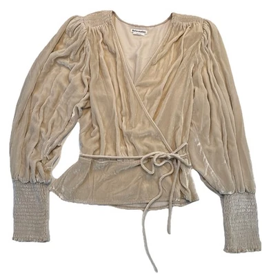 Blusa Reformation Mela Top Almendra Crema Marfil Peplum Manga Larga Talla M Foto 1 de 4