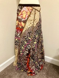 2000’s Butterfly Wing Fairy Boho Silk Panel Maxi Skirt SZ S. EC! - Bild 1 von 5