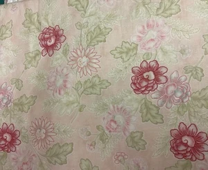 1 Yard Pink Flowers” Seaside Rose “ 100% Cotton - Picture 1 of 2