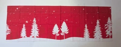 Cenefa roja y blanca con patrón de árbol y estrella 53x18 Foto 1 de 4