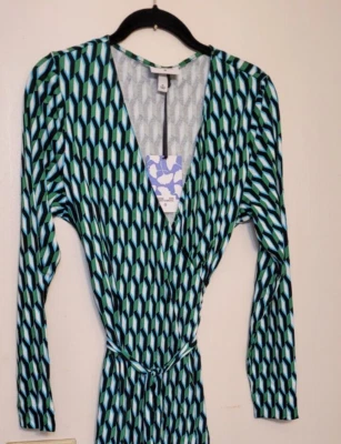 Diane Von Furstenberg DVF x Target Midi Arrow Geo Green Wrap Dress Size XL - Image 1 of 4