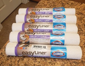 Duck Clorox Grip EasyLiner Non Adhesive Shelf Liner WHITE, 5 pk, 12" x 4' each - Picture 1 of 8