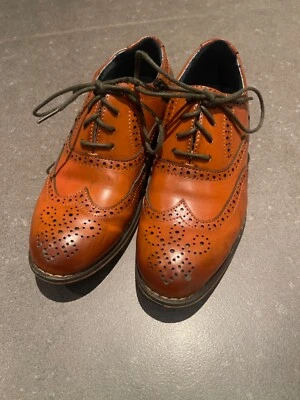 Zapatos Oxford Bruno Marc New York Niños Marrón Vestido Punta de Ala Talla 13 Foto 1 de 4