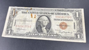 1935 1 $ Hawaii Notausgabe Silber Zertifikat braunes Siegel sehr schön Detail Rost Stai - Bild 1 von 10