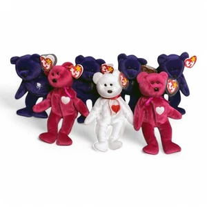 Lot of 7 Ty beanie baby PE Pellets 1997 Princess Diana, Valentina, Valentino VTG - Picture 1 of 24