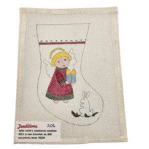 Needlepoint 16Ct Canvas Betty Smith Traditions New Handpainted Angel with rabbit - Picture 1 of 2