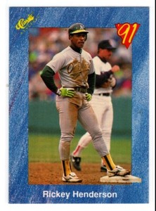 RICKEY HENDERSON  A's  1991 CLASSIC BLUE #T72