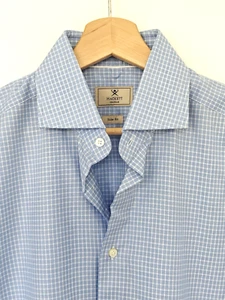 Hackett Mayfair Herren Hemd Kariert Slim Fit Medium Himmelblau Weiß - Bild 1 von 4