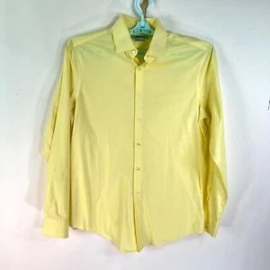 DKNY Slim Fit Natural Stretch Shirt Menms Size 15.5 34/35 Yellow - Picture 1 of 7