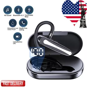 Trucker Headset Bluetooth 5.3 Earpiece Dual Mic Earbud Noise Cancelling IPX7 - Picture 1 of 15