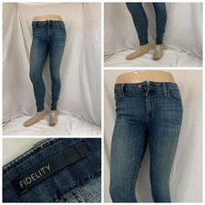 Fidelity Jeans Sz 28 Dark Ace Mid-Rise Ultra Slim Cotton Stretch Mint YGI R1-736