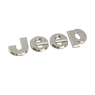 Jeep Nameplate Emblem for Hood Liftgate Trunk Lid SILVER CHROME - Image 1 of 4