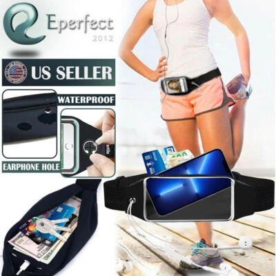 Running Jogging Belt Waist Pouch Case Sport Bag for iPhone 13 12 11 Pro Max 8 7 - Image 1 of 4