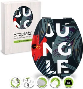 WC-Sitz Dschungel GLOSS Holzkern Absenkautomatik, Schnellbefestigung Toiletten - Bild 1 von 6