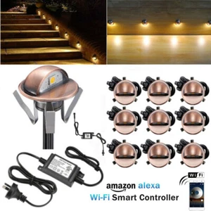 10PCS 35mm WIFI Bronze Half Moon LED Decking Lights Garden Yard Fence Wall Lamps - Picture 1 of 15