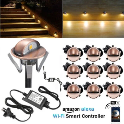 10 pcs Low Voltage WIFI LED Deck Step Stair Fence Lights Landscape Yard Lighting - Image 1 of 4
