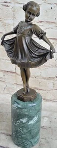 Signierte Preiss junges Mädchen Ballerina Bronze schwarz Marmor Skulptur Statue Kunstwerk - Bild 1 von 10