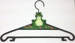 Clothes Hanger FROG Metal Aluminum Handmade Hand Painted Children's Room Green - Picture 1 of 3