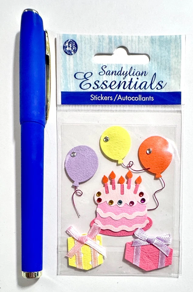 SandyLion Birthday Stickers Scrapbooking Embellishment Card Making - Image 1 of 1