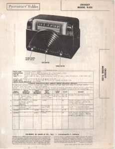 1949 CROSLEY 9-101 RADIO SERVICE MANUAL PHOTOFACT SCHEMATIC DIAGRAM REPAIR FIX - Picture 1 of 1