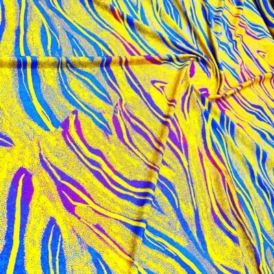 Neon Yellow Animal Print Nylon Spandex Fabric 60"wide by the Yard for Swimwear - Image 1 of 4