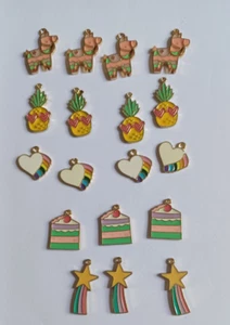 18 rainbow colored charms - 5 different charms - Picture 1 of 6