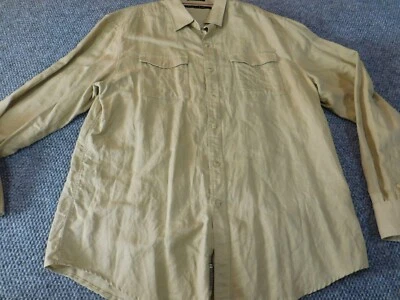 Sean John Mens Shirt 3XL XXXL beige linen button down classic tailored hip-hop - Image 1 of 4