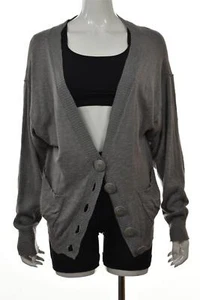 Cárdigan informal de algodón para mujer Kensie talla S gris liso manga larga algodón - Imagen 1 de 5
