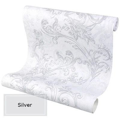 Rollo de papel tapiz PVC texturizado en relieve impermeable dorado europeo retro de lujo de 10M Foto 1 de 4