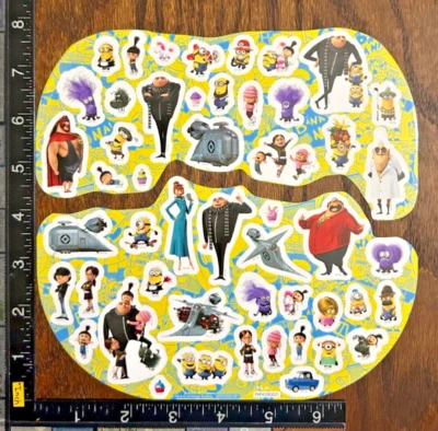 MINIONS DESPICABLE ME  BY UNIVERSAL, 50 BEAUTIFUL STICKERS #MINION88 - Image 1 of 2