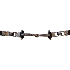 Unique Rare Vtg. Ladies Gold Metal & Rhinestone Buckle Leather Belt~Must See - Picture 1 of 20