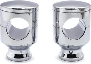 Elevadores de manillar de montaje cromados rectos de 2" de elevación 1 1/4" 1,25" para Harley - Imagen 1 de 7