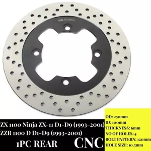Rear Brake Rotor Disc For Kawasaki Ninja ZX 1100 ZX11 D1-D9 93-01 ZZR 1100 2001 - Picture 1 of 7