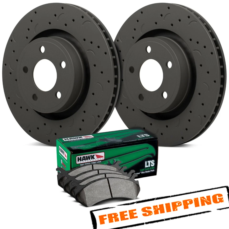 Kit de frenos delanteros perforados y ranurados Hawk Talon LTS para 05-13 Chevy Silverado 1500 Foto 1 de 2