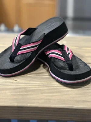 Mujer Tommy Hilfiger Chanclas Talla 6 Tanga Playa Sandalia Rayas W14946S Foto 1 de 4