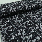 50cm leichter Jersey Viskose Stoff mit Schwarz Grau Weiß Muster für Schal Kleid 