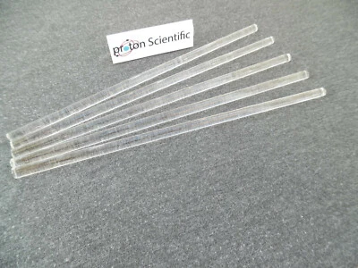PROTON SCIENTIFIC 5 x 200mm Glass Stir Rods Stirring Rods Laboratory Glassware ( Pack Of Five )