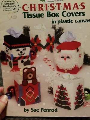 American School Of Needlework Christmas Tissue Box Covers In Plastic Canvas - Image 1 of 2