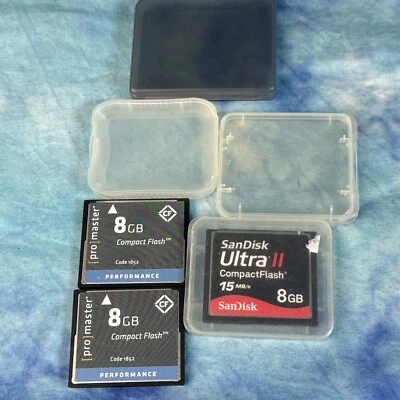 3 CF Cards pro master scan disk 8 Gig  (S1-24) - Image 1 of 4