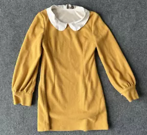 Vintage Miu Dress Size Medium Yellow Collared Long Sleeve - Picture 1 of 5