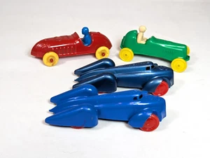 Three Renwal Plastic Toy Cars Vintage Two Speed Kings, One Racer and Pyro Racer - Picture 1 of 15