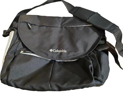 Bolsa carteiro Columbia preta ajustável alça de ombro acolchoada de náilon para laptop - Imagem 1 de 4