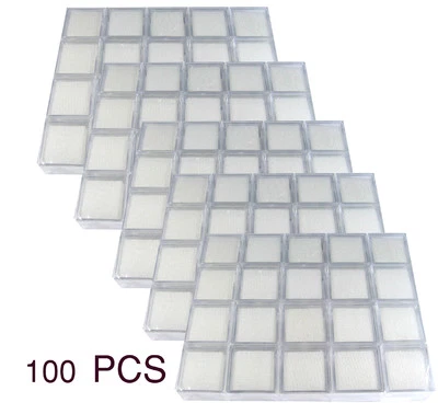 100 PIEZAS DE CAJA DE FRASCO DE PLÁSTICO TRANSPARENTE TAMAÑO 3x3x2CM VITRINA DE PIEDRAS PRECIOSAS Foto 1 de 4