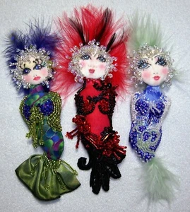 Bambola artistica in tessuto modello "Bubble Doo Mermaid" di Caroline Erbsland - Foto 1 di 2