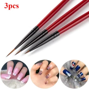 Nail Art Pen Dotting Painting Drawing UV Gel Liner Portable Brush Tool Set 3PCS - Picture 1 of 14