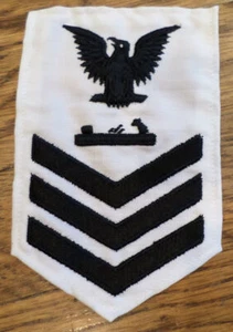 Parche de uniforme blanco marino azul marino de primera clase fabricante de patrones de la Marina de los Estados Unidos - Imagen 1 de 1