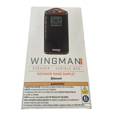 NEW! Bushnell Wingman View Golf GPS Bluetooth Speaker with 3" LCD Screen Black
